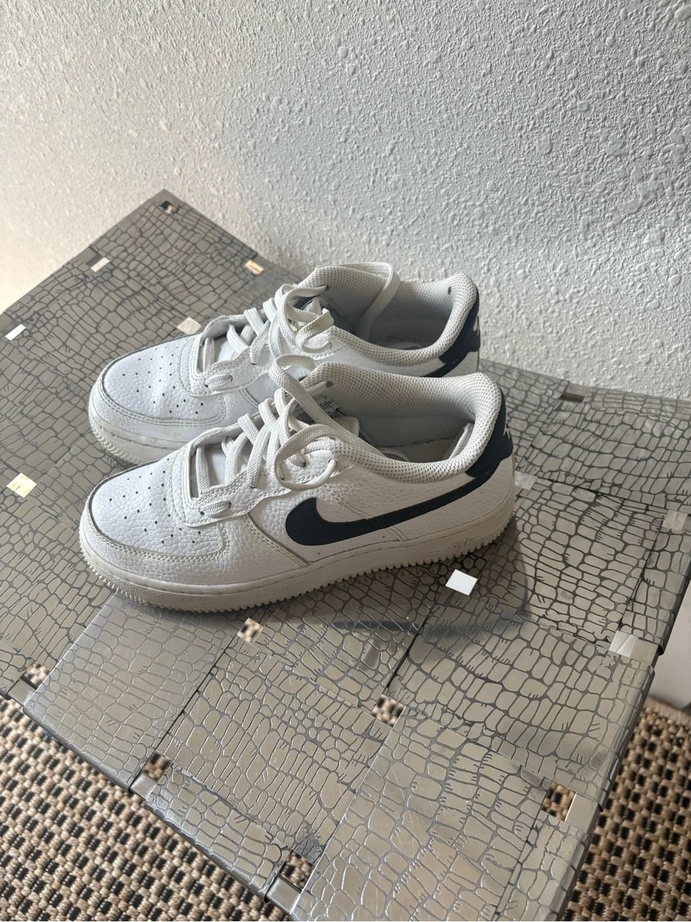 Nike Kids White Lace-Up Sneakers with Subtle Gray Accents